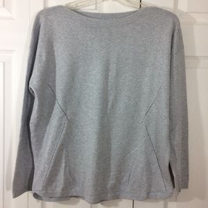 Talbots silver shimmer metallic sweater boat neck